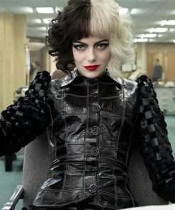 Emma Stone Cruella Black Leather Jacket