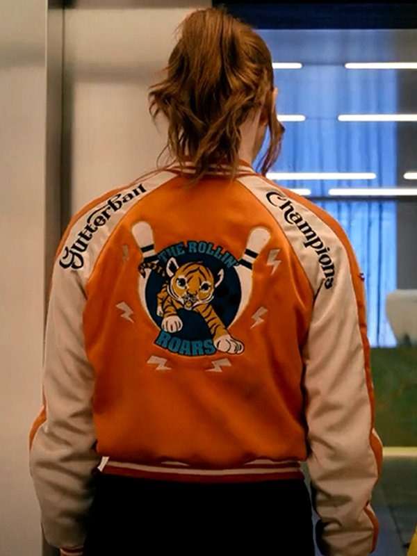 gunpowder-milkshake-karen-gillan Gunpowder Milkshake Eva Varsity Jacket