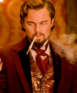 Leonardo DiCaprio Django Unchained Wool Red Coat