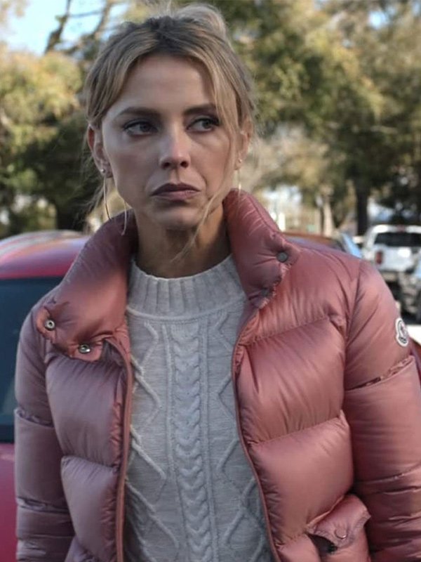 Renee Segna Hightown Pink Puffer Jacket Renee Segna TV Series Hightown Pink Puffer Jacket