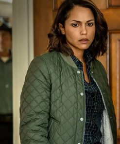 Monica Raymund Hightown Quilted Green Jacket