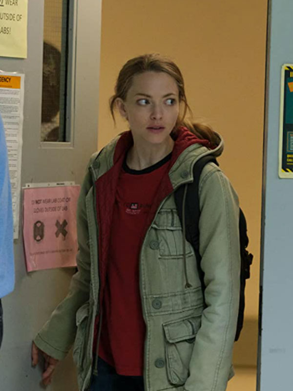 The Dropout Amanda Seyfried Leather Jacket The Dropout Elizabeth Holmes Hooded Leather Jacket