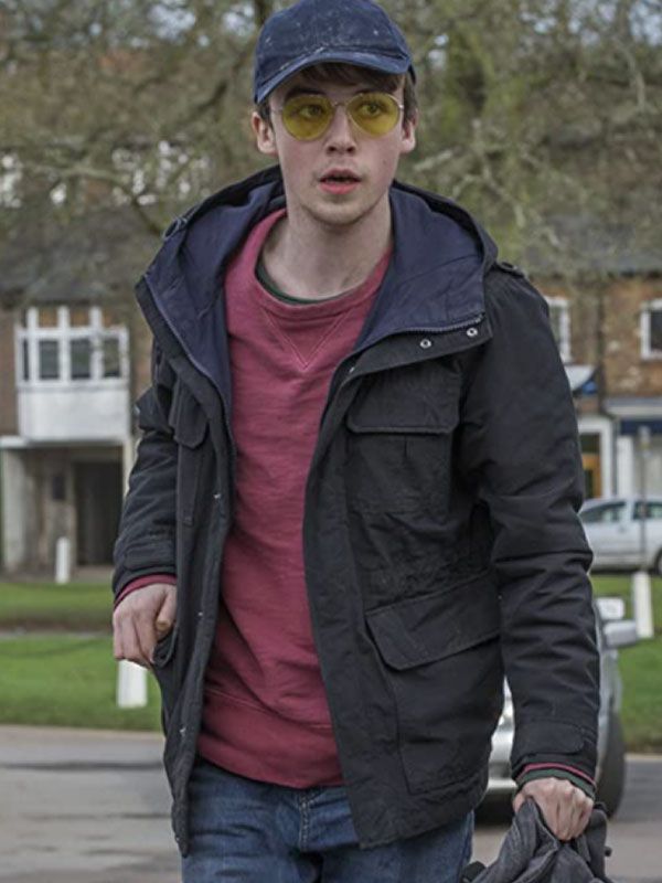 Alex Lawther Black Mirror Black Cotton Jacket Black Mirror Kenny Hooded Jacket