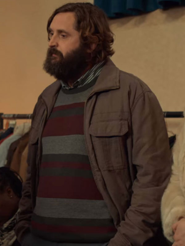 Joe Wilkinson TV Series After Life Pat Jacket Joe Wilkinson After Life Brown Cotton Jacket