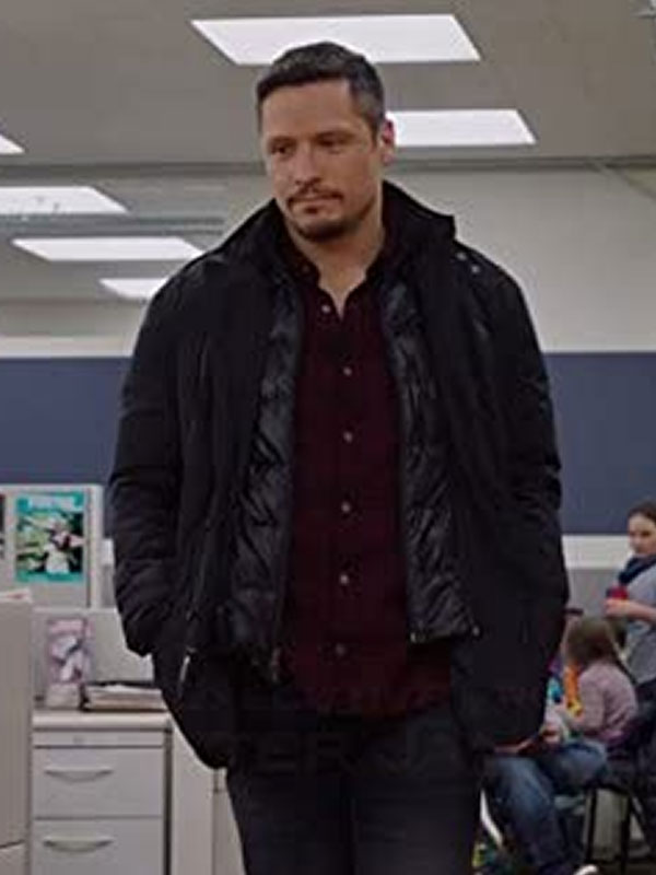 Nick Wechsler Chicago P.D Black Puffer jacket Kenny Rixton Chicago P.D.Black Jacket