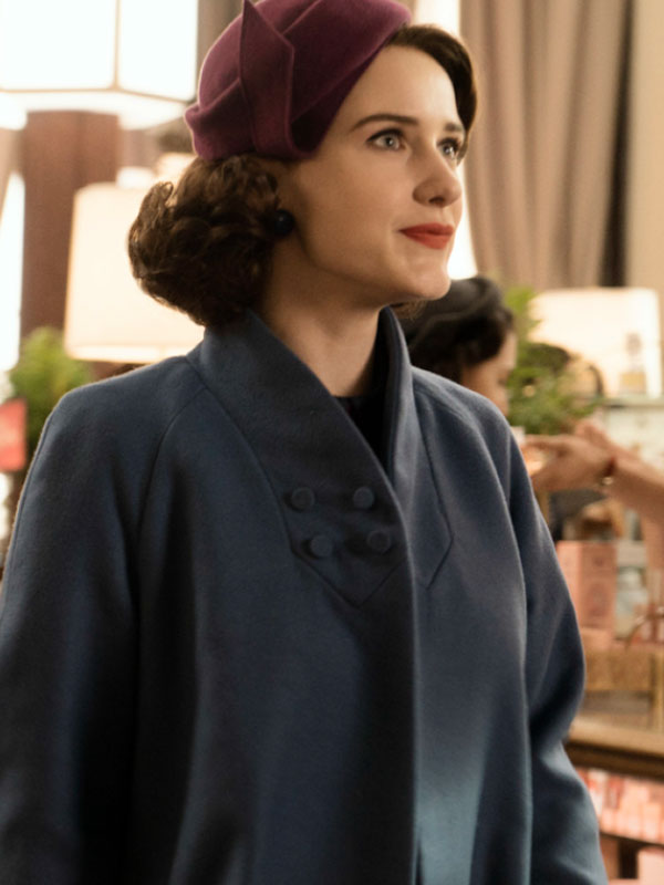 Rachel Brosnahan The Marvelous Mrs. Maisel Grey Wool Coat The Marvelous Mrs. Maisel Miriam Midge Maisel Grey Coat