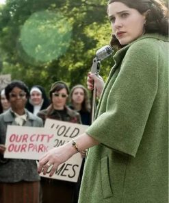 Rachel Brosnahan The Marvelous Mrs. Maisel Green Trench Coat