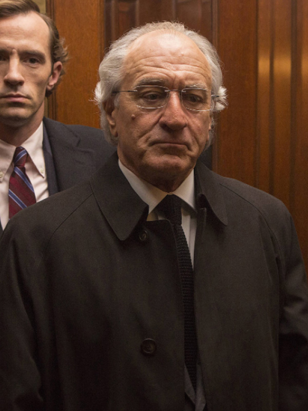 Robert De Niro The Wizard of Lies Black Trench Coat The Wizard of Lies Movie Bernie Madoff Cotton Black Coat
