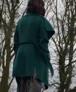 Cush Jumbo Stay Close Green Wool Coat