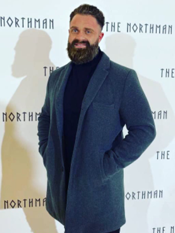 The Northman James Yates Wool Coat Hrólfur Split-Lip The Northman Blue Coat