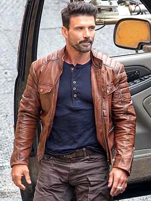 Boss Level Movie Frank Grillo Leather Jacket Boss Level Roy Pulver Brown Jacket