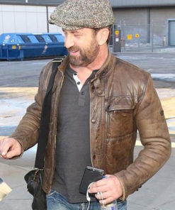 Gerard Butler Distressed Brown Jacket