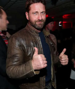 Actor Gerard Butler Leather Jacket