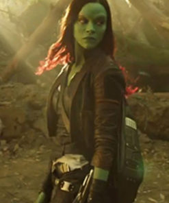Guardians of the Galaxy 2 Gamora Maroon Leather Coat