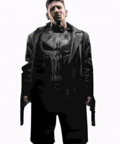 The Punisher Jon Bernthal Black Leather Coat