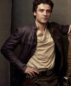 Star Wars The Last Jedi Oscar Isaac Brown Leather Jacket