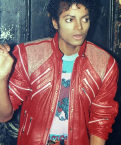 Beat it Michael Jackson Red Leather Jacket