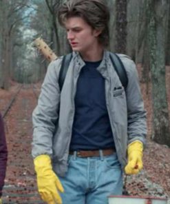 Joe Keery TV Series Stranger Things Grey Jacket