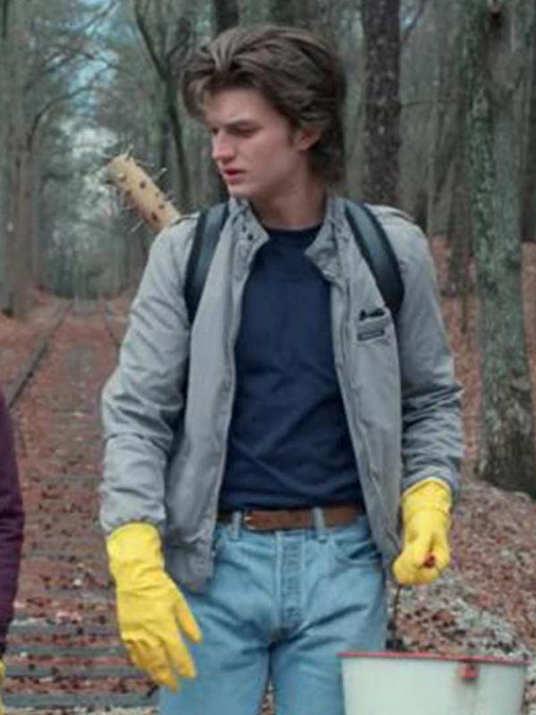 Stranger Things Steve Harrington Jacket Joe Keery TV Series Stranger Things Grey Jacket