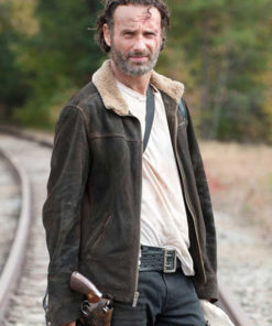 Andrew Lincoln TV Series The Walking Dead Brown Leather Jacket