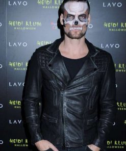 Halloween Party Black Leather Jacket