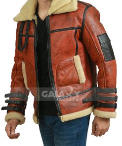 RAF Aviator Shearling Brown Leather Jacket
