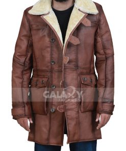 Distressed Leather Ban coat