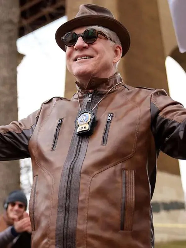 Charles-Haden Only Murders in the Building S02 Jacket Steve Martin Only Murders in the Building Season 2 Brown Leather Jacket