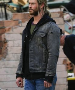 Thor Ragnarok Chris Hemsworth Grey Denim Jacket