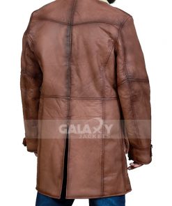 Tom Hardy Brown Shearling Leather Coat