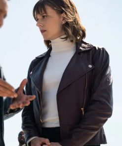 TV Series Evil Katja Herbers Purple Leather Jacket