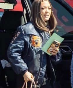 Pom Klementieff The Guardians of the Galaxy Blue Leather Jacket