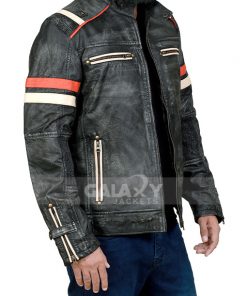 Men’s Cafe Racer Retro Vintage Leather Jacket