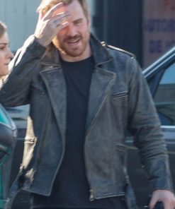 Actor Robert Kazinsky Leather Jacket