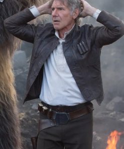 Han SoloStar Wars The Force Awakens Movie Leather Jacket