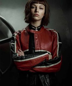 TV Series Tokio Money Heist Red and Black Leather Jacket