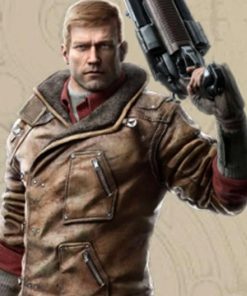 VIdeo Game Wolfenstein B J Blazkowicz Shearling Leather Jacket