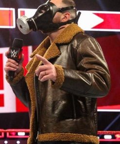 WWE Wrestler Dean Ambrose Brown Shearling Leather Jacket