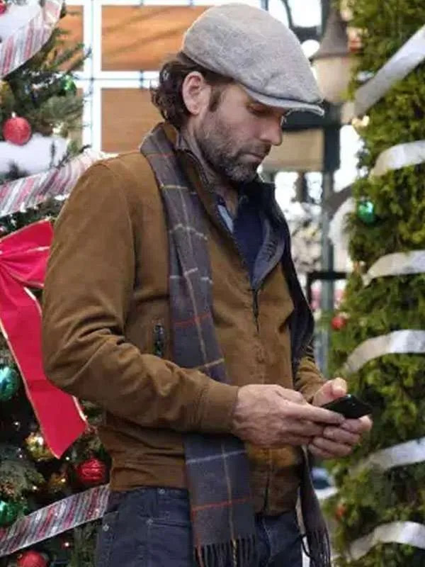 Deliver by Christmas Josh Suede Leather Jacket Movie Deliver by Christmas Josh Brown Suede Leather Jacket