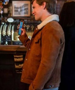 TV Series Dash & Lily Edgar Brown Shearling Suede Leather Jacket