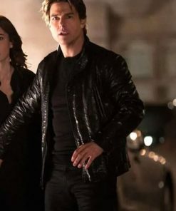 Tom Cruise Mission Impossible 5 Black Leather Jacket