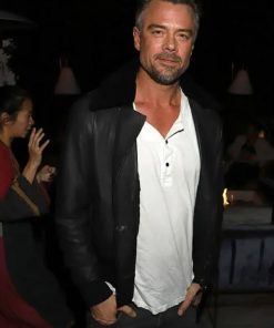 Josh Duhamel Event Black Shearling Jacket
