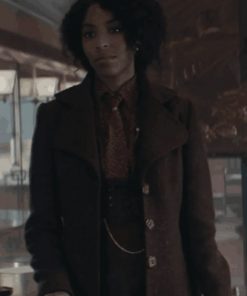 Eulalie Hicks Fantastic Beasts The Secrets of Dumbledore Maroon Wool Trench Coat