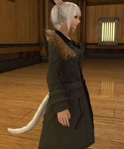 Final Fantasy XIV Rebel Green Shearling Trench Coat