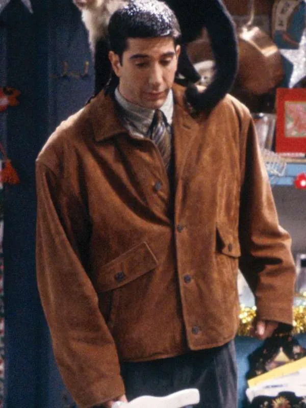 Friends Ross Suede Leather Jacket David Schwimmer Friends Ross Brown Suede Leather Jacket