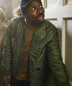 Ghosts Mike Cooper Green Satin Bomber Jacket