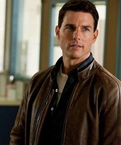 Movie Jack Reacher Tom Cruise Brown Leather Jacket