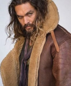 Justice League Aquaman Brown Shearling Jacket
