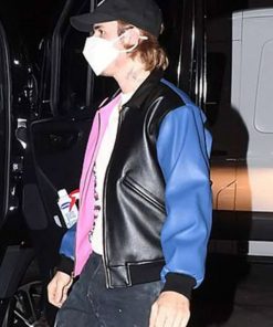Justin Bieber Leather Bomber Jacket
