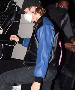 Singer Justin Bieber Tricolor Leather Bomber Jacket